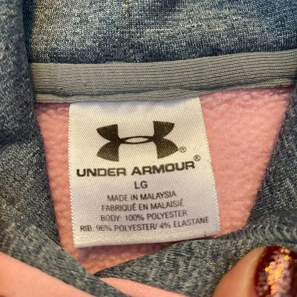 Under Armour Size LG Pink and Grey Hoddie - Picture 4 of 12